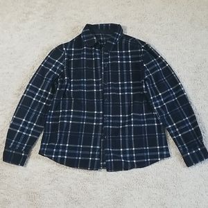 Black and blue button down shirt